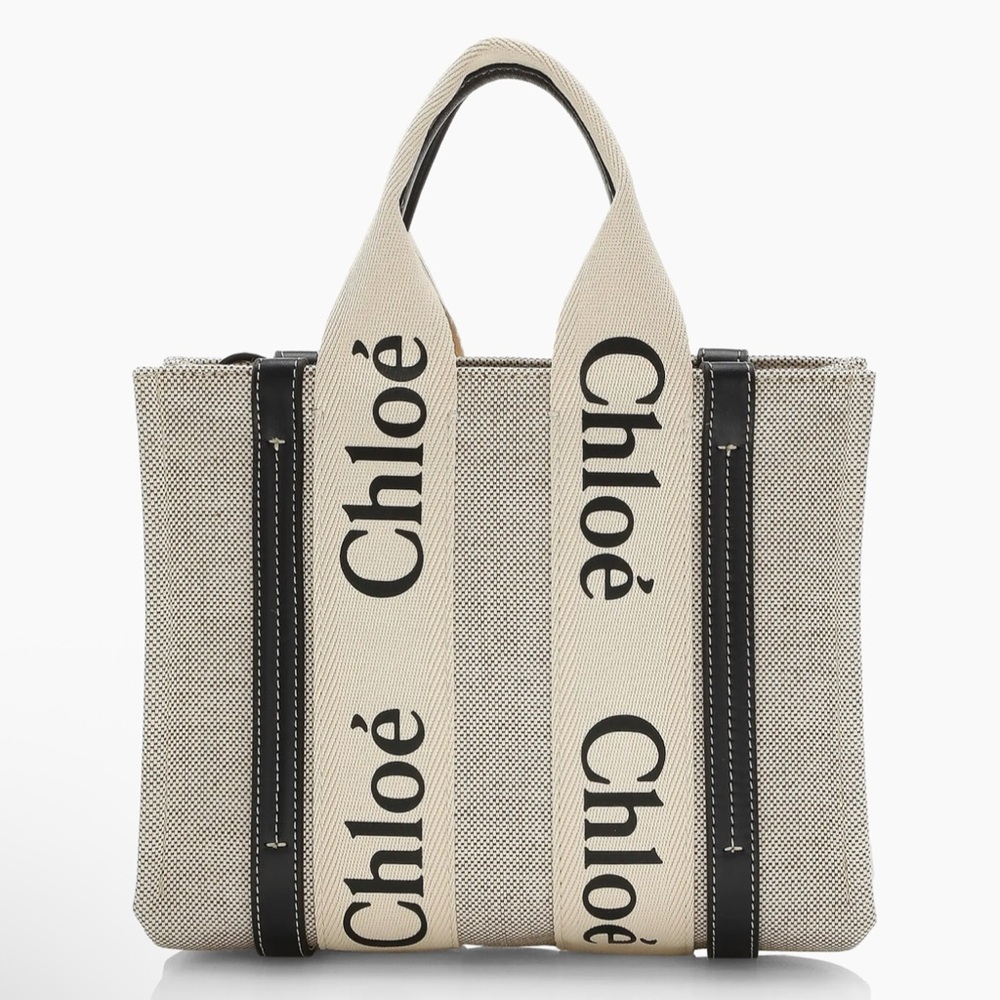 Chloe Small Woody Canvas Tote